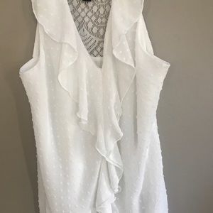 White, Ruffled tank top